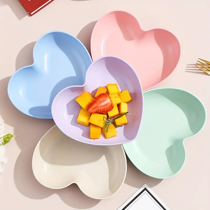 Heart-Shaped 20 Pcs Set of Dish Plates with Free 2 Pcs Holders (20 Heart Plates + 2 Holders)