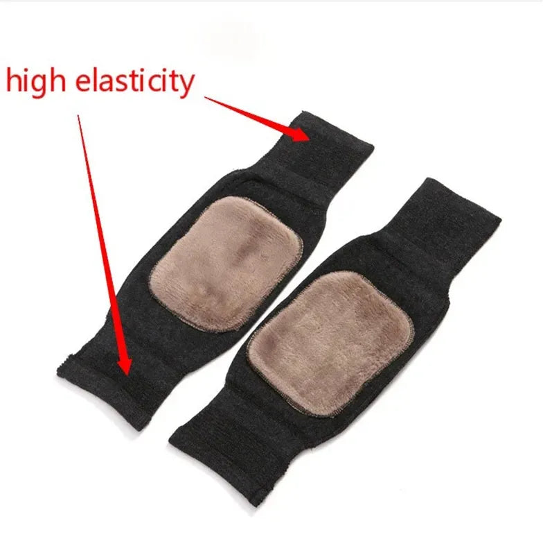 2 Pcs Warm Wool Knee Pads Super Elastic Knees Sleeves Support Protector