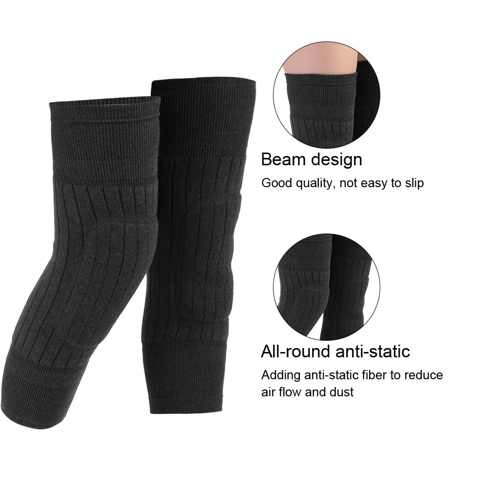 2 Pcs Warm Wool Knee Pads Super Elastic Knees Sleeves Support Protector